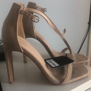 Nude strapped heels